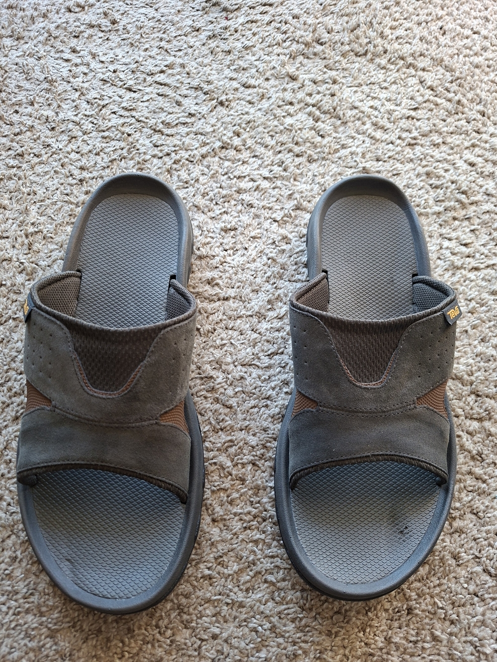 TEVA Katavi 2 Mens 13 Gray Slide Slip-On Suede Water Resistant Sandal1019195 EUC